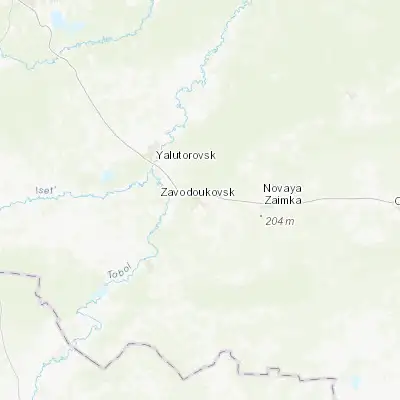 Map showing location of Zavodoukovsk (56.504200, 66.551530)