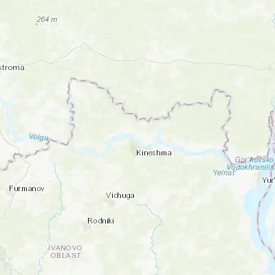 Map showing location of Zavolzhsk (57.482300, 42.137790)