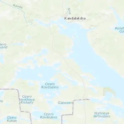 Map showing location of Zelenoborskiy (66.845000, 32.362220)