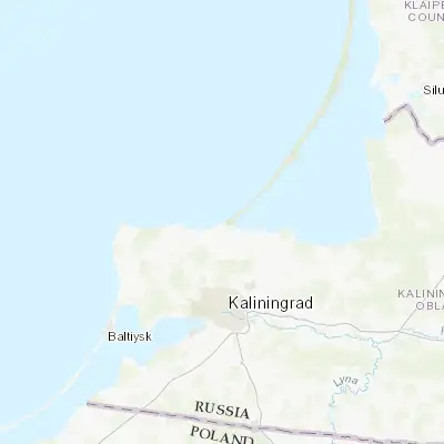 Map showing location of Zelenogradsk (54.958930, 20.476680)