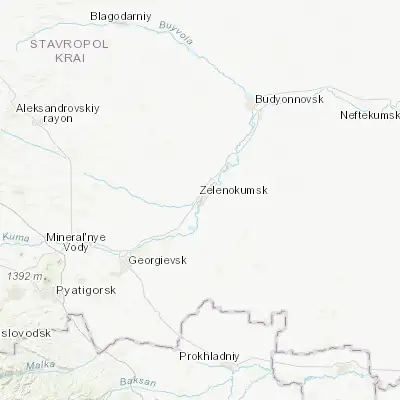 Map showing location of Zelenokumsk (44.406940, 43.880560)