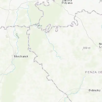 Map showing location of Zemetchino (53.497300, 42.616320)