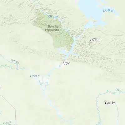 Map showing location of Zeya (53.736010, 127.257000)