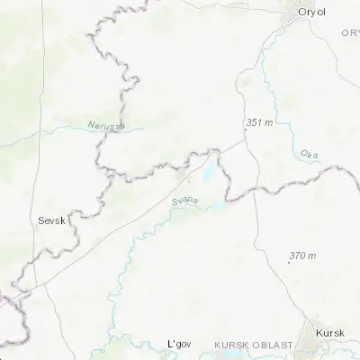Map showing location of Zheleznogorsk (52.331000, 35.371100)
