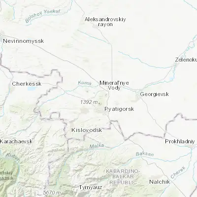 Map showing location of Zheleznovodsk (44.139440, 43.019720)