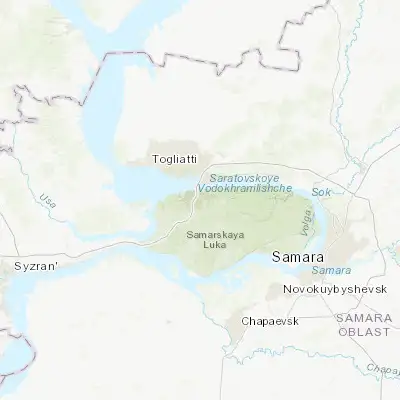 Map showing location of Zhigulevsk (53.399720, 49.495280)