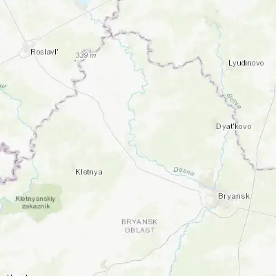 Map showing location of Zhukovka (53.533230, 33.725210)