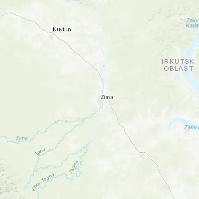 Map showing location of Zima (53.920200, 102.044200)