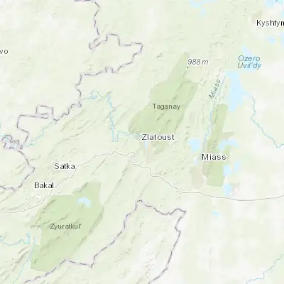 Map showing location of Zlatoust (55.171110, 59.650830)