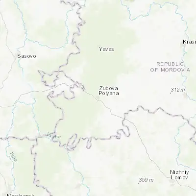 Map showing location of Zubova Polyana (54.077100, 42.837200)
