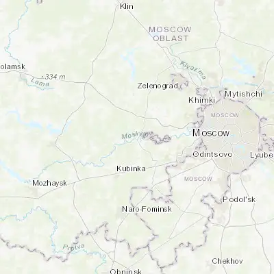 Map showing location of Zvenigorod (55.734010, 36.859180)