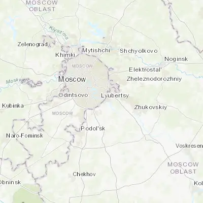Map showing location of Zyablikovo (55.616670, 37.766670)