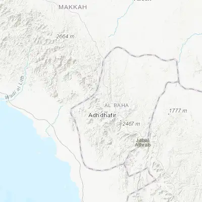 Map showing location of Al Mindak (20.158800, 41.283370)