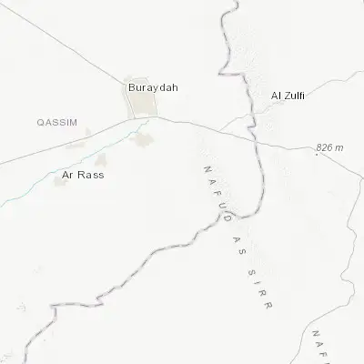 Map showing location of Al Mithnab (25.860120, 44.222280)