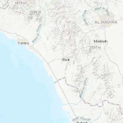 Map showing location of Badr Ḩunayn (23.782920, 38.790470)