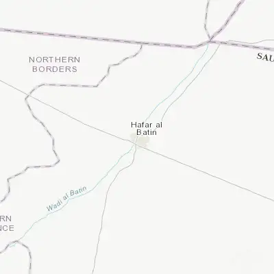 Map showing location of Hafar Al-Batin (28.432790, 45.970770)