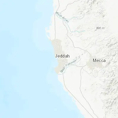 Map showing location of Jeddah (21.490120, 39.186240)