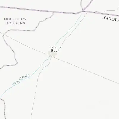 Map showing location of Qaisumah (28.311170, 46.127290)
