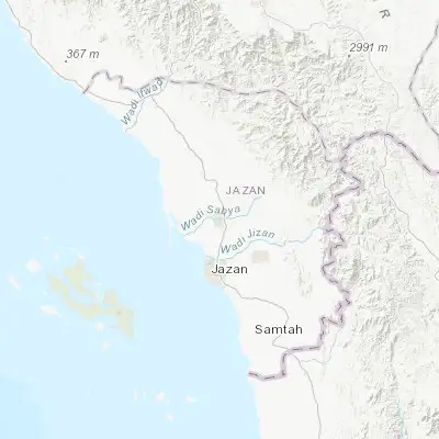 Map showing location of Şabyā (17.149500, 42.625370)