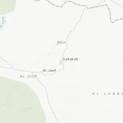 Map showing location of Sakakah (29.969740, 40.206410)