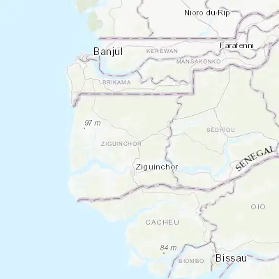 Map showing location of Bignona (12.810280, -16.226390)