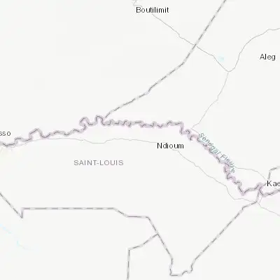Map showing location of Ndioum (16.512930, -14.647060)