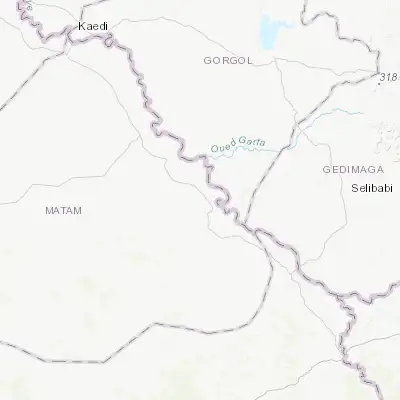 Map showing location of Polel Diaoubé (15.266670, -13.000000)