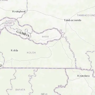 Map showing location of Vélingara (13.150000, -14.116670)