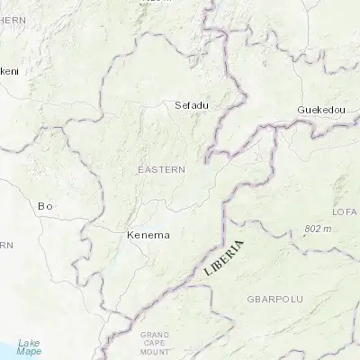 Map showing location of Bunumbu (8.174210, -10.864320)