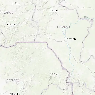 Map showing location of Gberia Fotombu (9.878520, -11.165480)