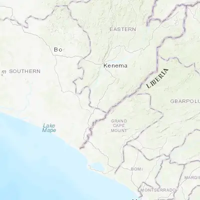 Map showing location of Gorahun (7.464390, -11.239520)