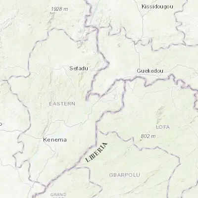 Map showing location of Kailahun (8.278900, -10.573000)