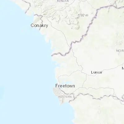 Map showing location of Kassiri (8.938140, -13.115410)