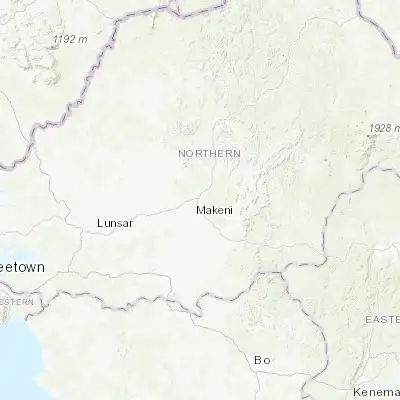 Map showing location of Makeni (8.886050, -12.044170)