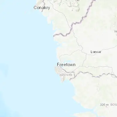 Map showing location of Sawkta (8.632300, -13.202500)