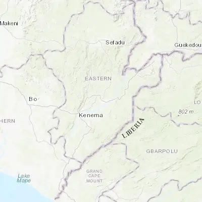 Map showing location of Segbwema (7.994710, -10.950200)