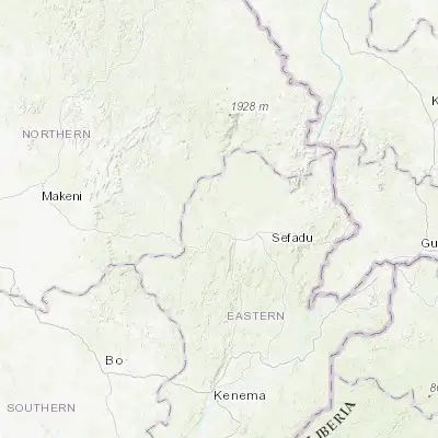 Map showing location of Yengema (8.714410, -11.170570)