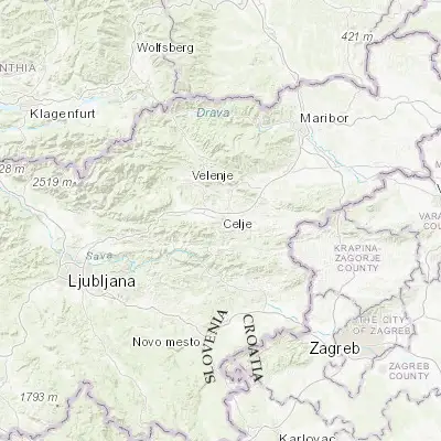 Map showing location of Celje (46.230920, 15.260440)