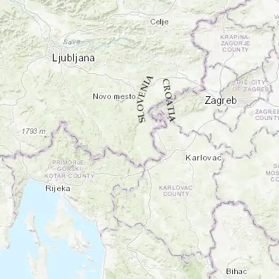 Map showing location of Črnomelj (45.571110, 15.188890)