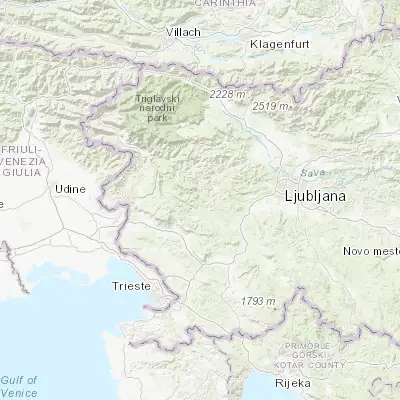 Map showing location of Idrija (46.002780, 14.030560)