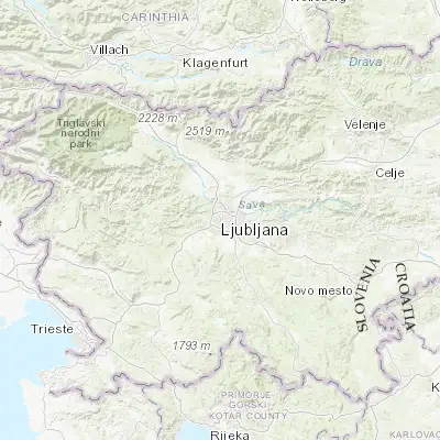 Map showing location of Ljubljana (46.051080, 14.505130)