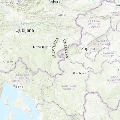 Map showing location of Metlika (45.647220, 15.314170)