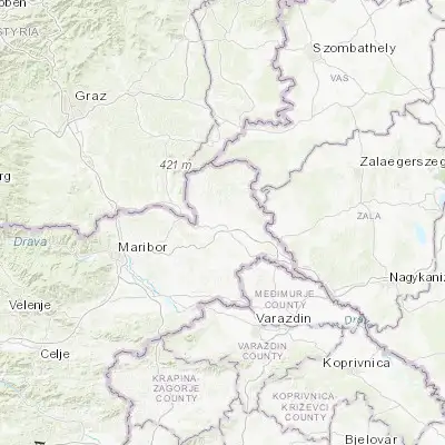Map showing location of Murska Sobota (46.662500, 16.166390)