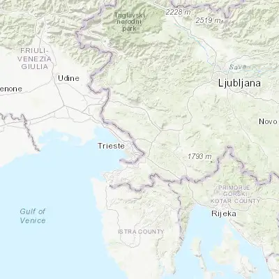 Map showing location of Sežana (45.709240, 13.873330)
