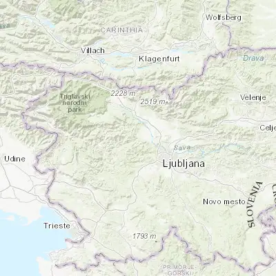 Map showing location of Škofja Loka (46.165510, 14.306260)