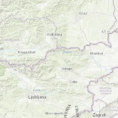 Map showing location of Slovenj Gradec (46.510280, 15.080560)
