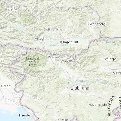 Map showing location of Tržič (46.363570, 14.310460)