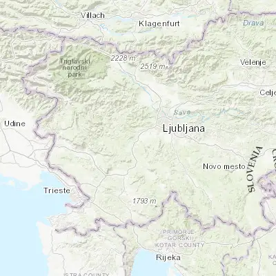 Map showing location of Vrhnika (45.963500, 14.294840)
