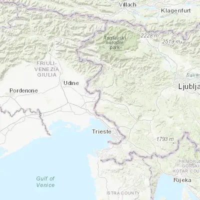 Map showing location of Vrtojba (45.912500, 13.634170)