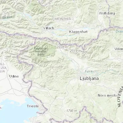 Map showing location of Železniki (46.224820, 14.172050)